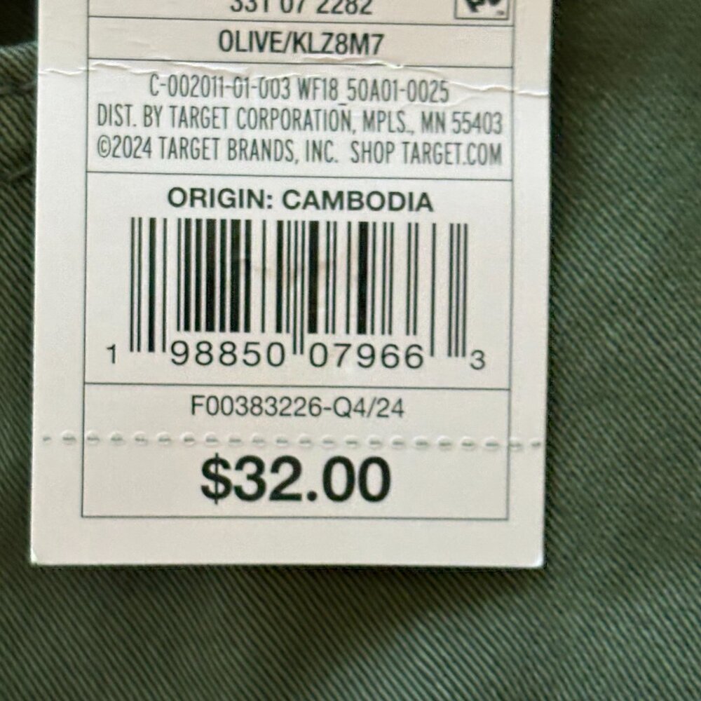 Wild Fable Wide Leg Tapered at Ankle Cargo Pants Green Size Small NWT - Picture 6 of 12
